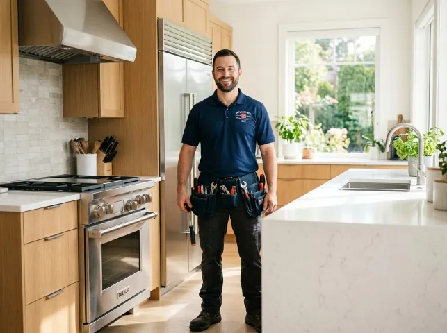 Appliance Repair Hero technician in a Altmar, NY kitchen after an appliance repair